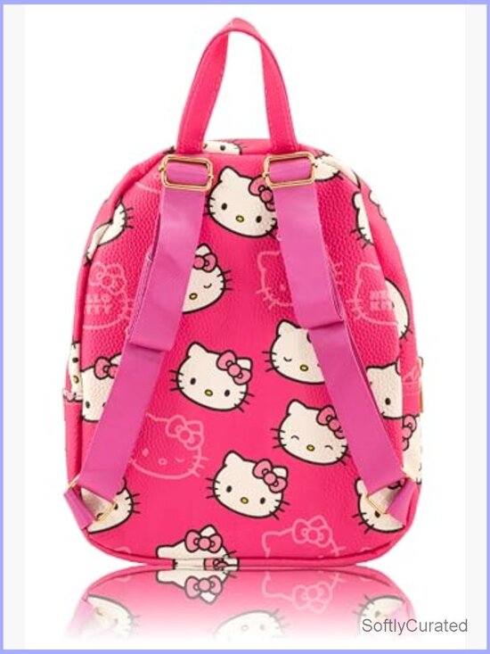 Mini PU Leather Daypack Backpack with Hello Kitty Design